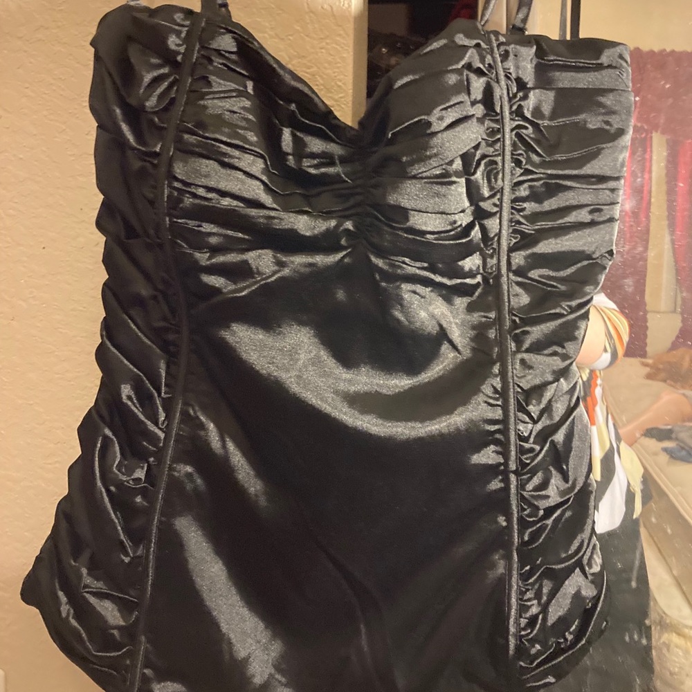 Sexy black tank top corset style 1X